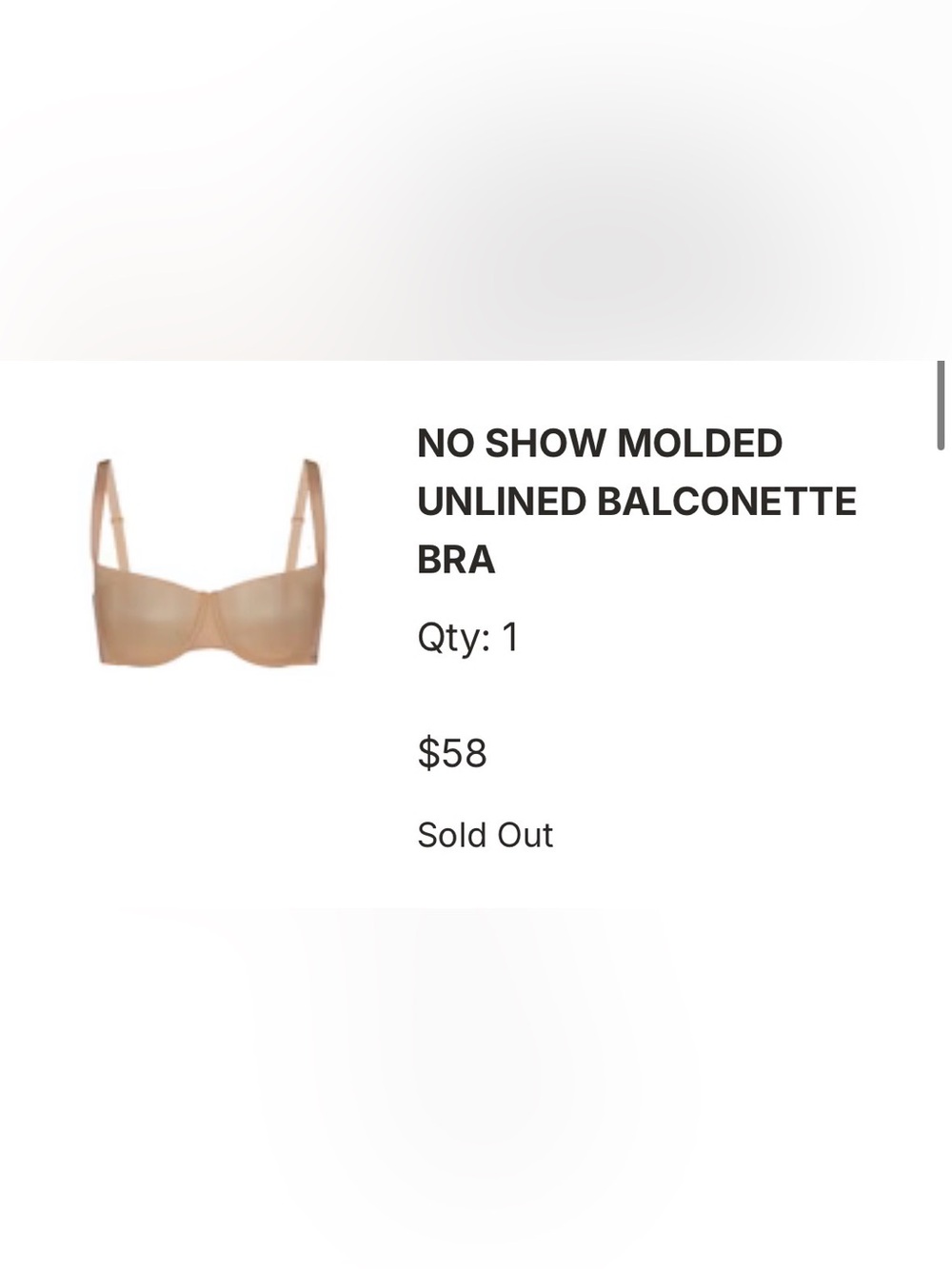 SKIMS No Show Molded Unlined Balconette Bra in Nude